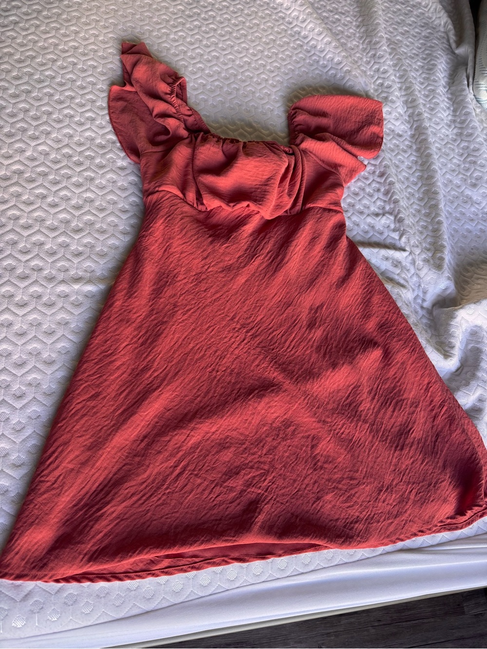 Backless Ruffle Summer Dress in Coral